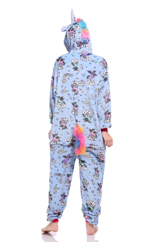 Rubylong Blue Zipper Pegasus Onesies
