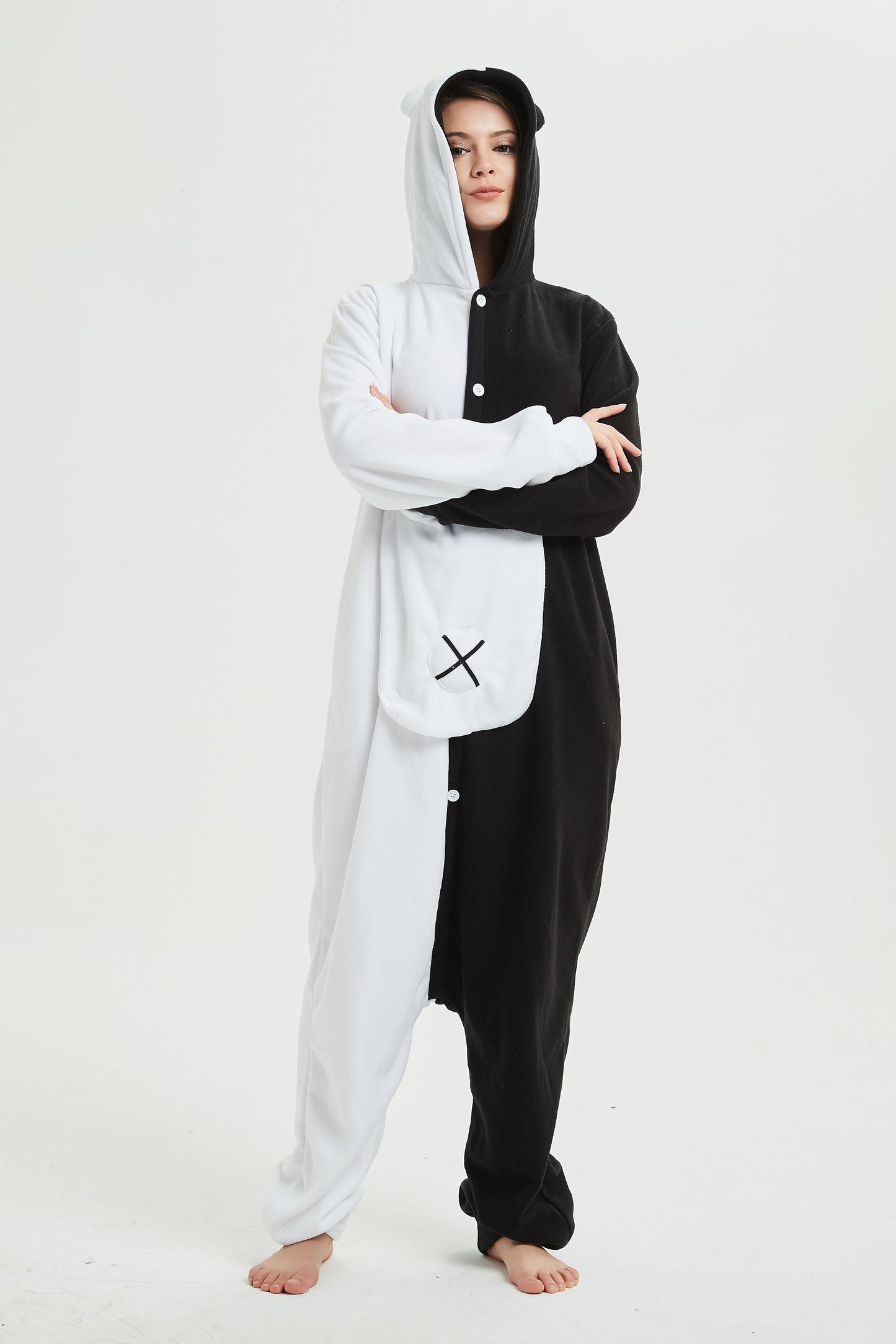 Rubylong Black White Bear Onesie