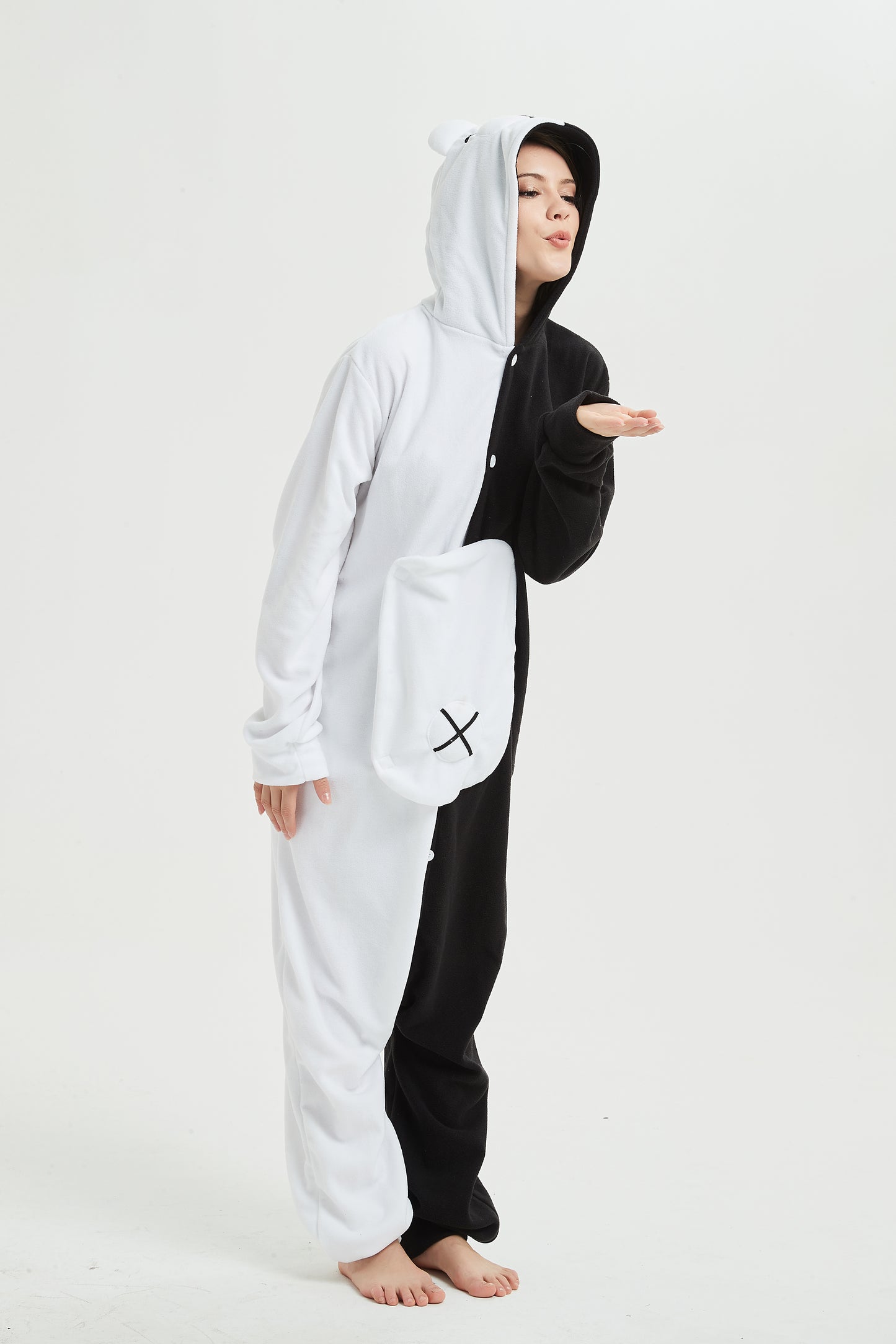 Rubylong Black White Bear Onesie
