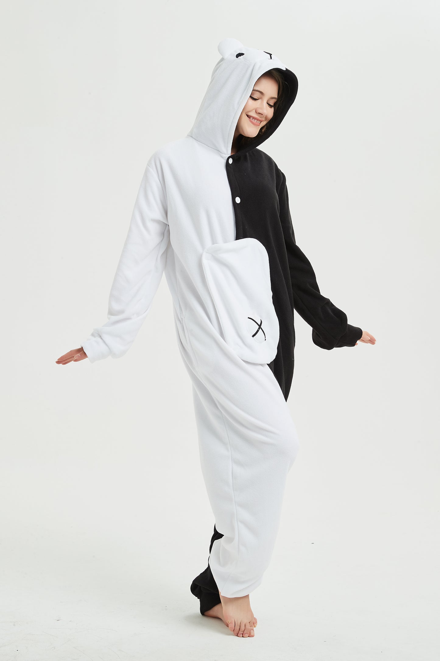 Rubylong Black White Bear Onesie