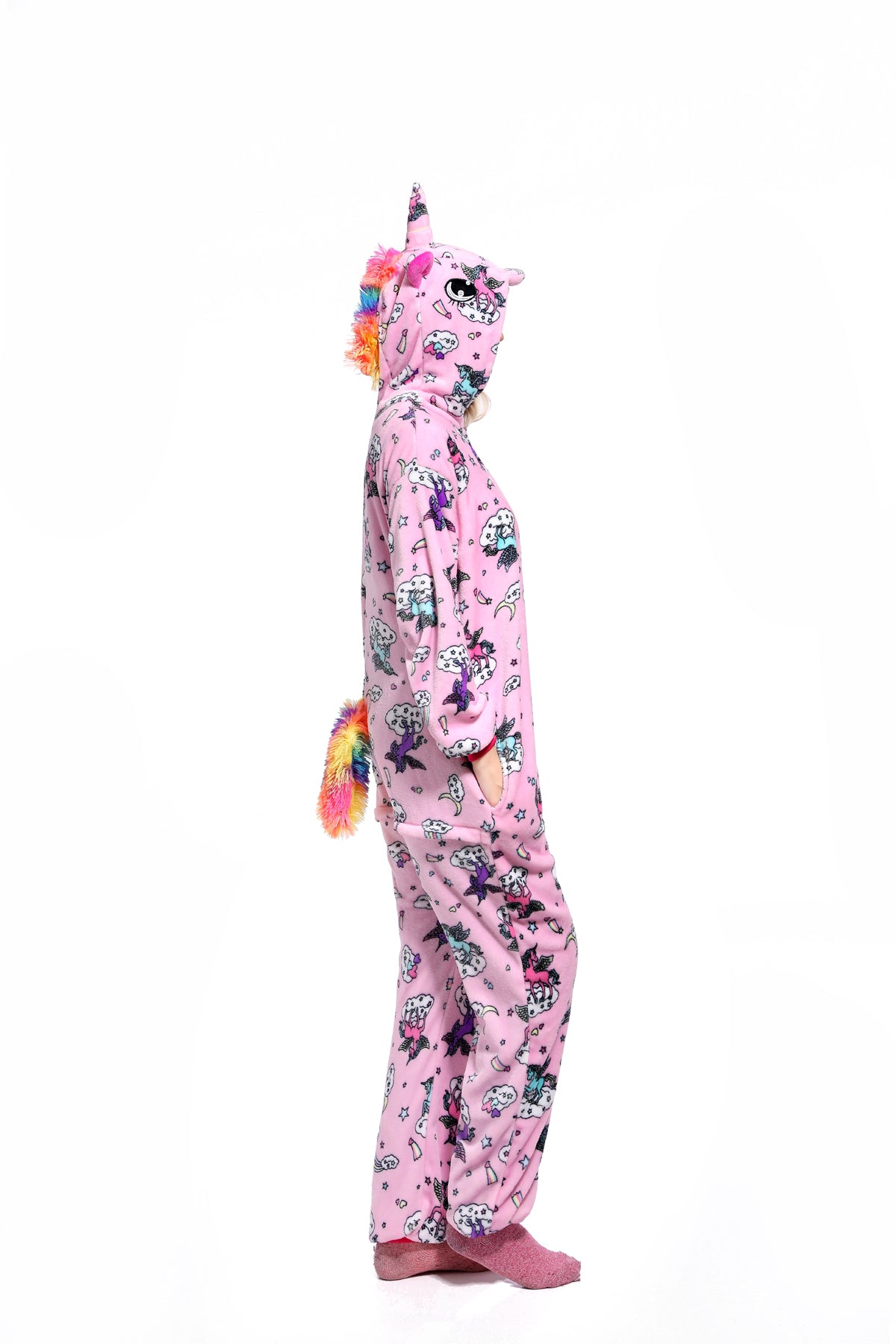Rubylong Pink Zipper Pegasus Onesies
