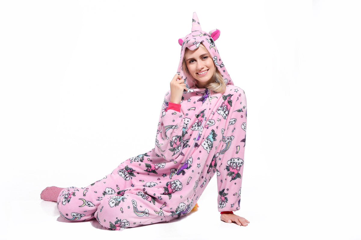 Rubylong Pink Zipper Pegasus Onesies