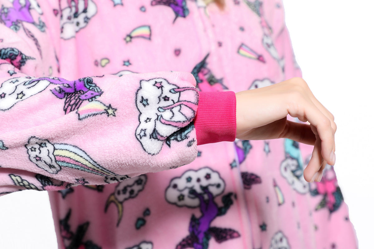 Rubylong Pink Zipper Pegasus Onesies