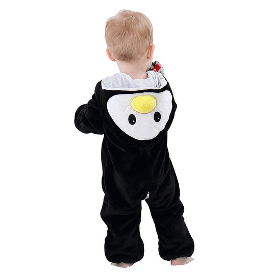 Rubylong Black Penguin Romper