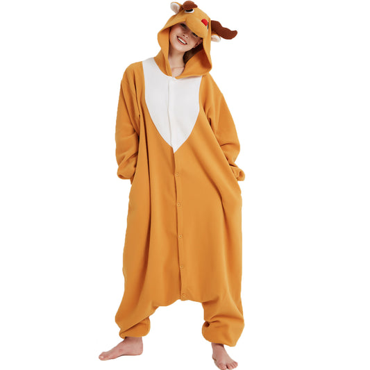 Rubylong Brown Christmas Deer Onesie