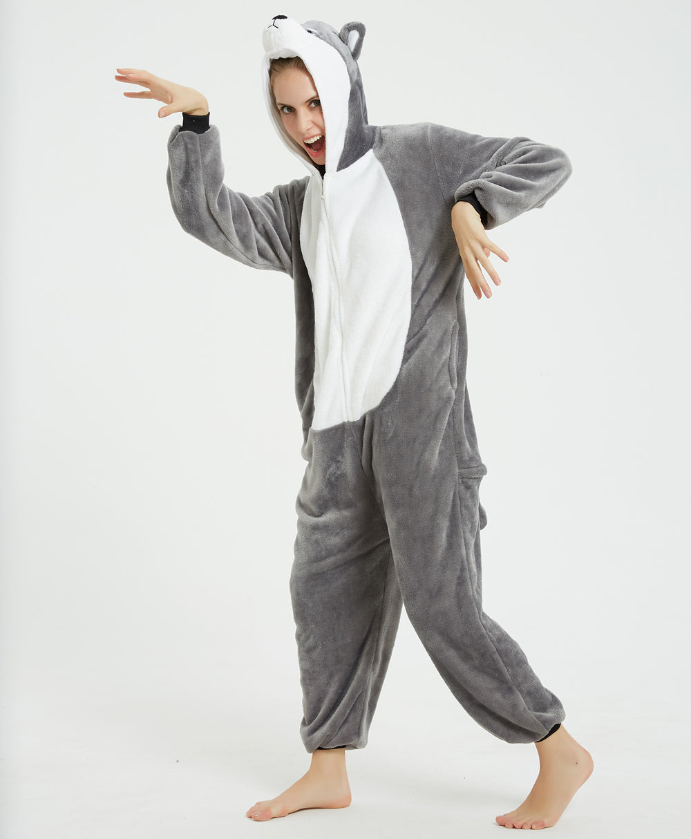 Rubylong Grey Husky Onesies