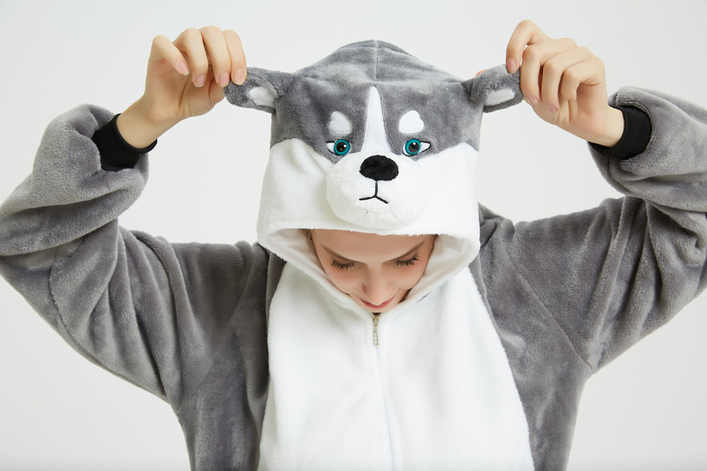 Rubylong Grey Husky Onesies