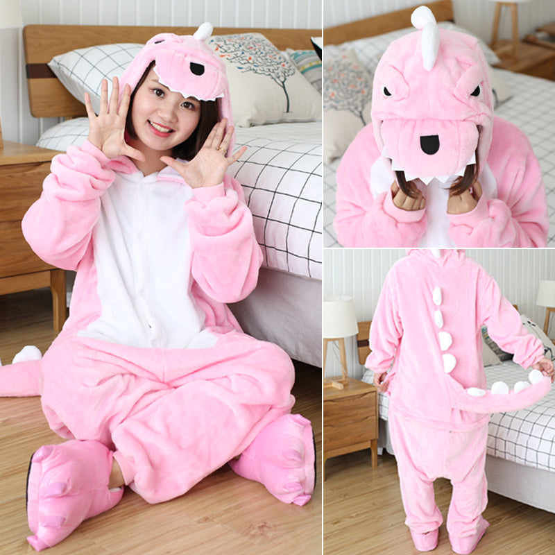 Rubylong Pink Dinosaur Onesies