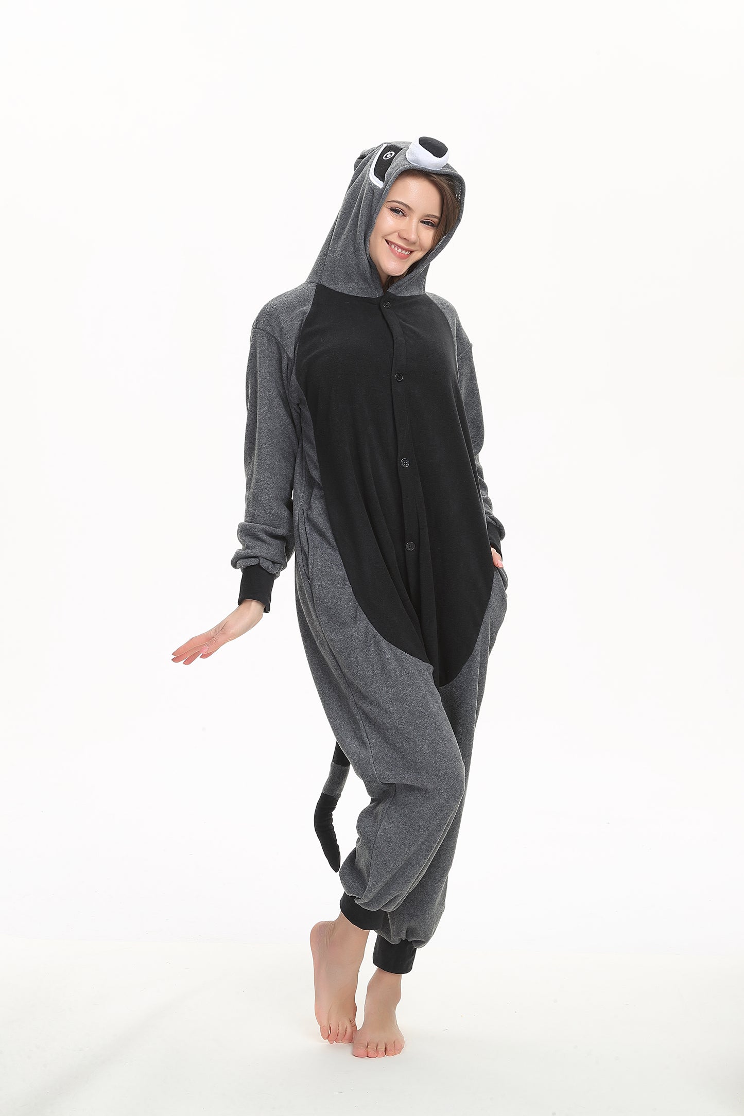 Rubylong Grey Raccoon Onesie