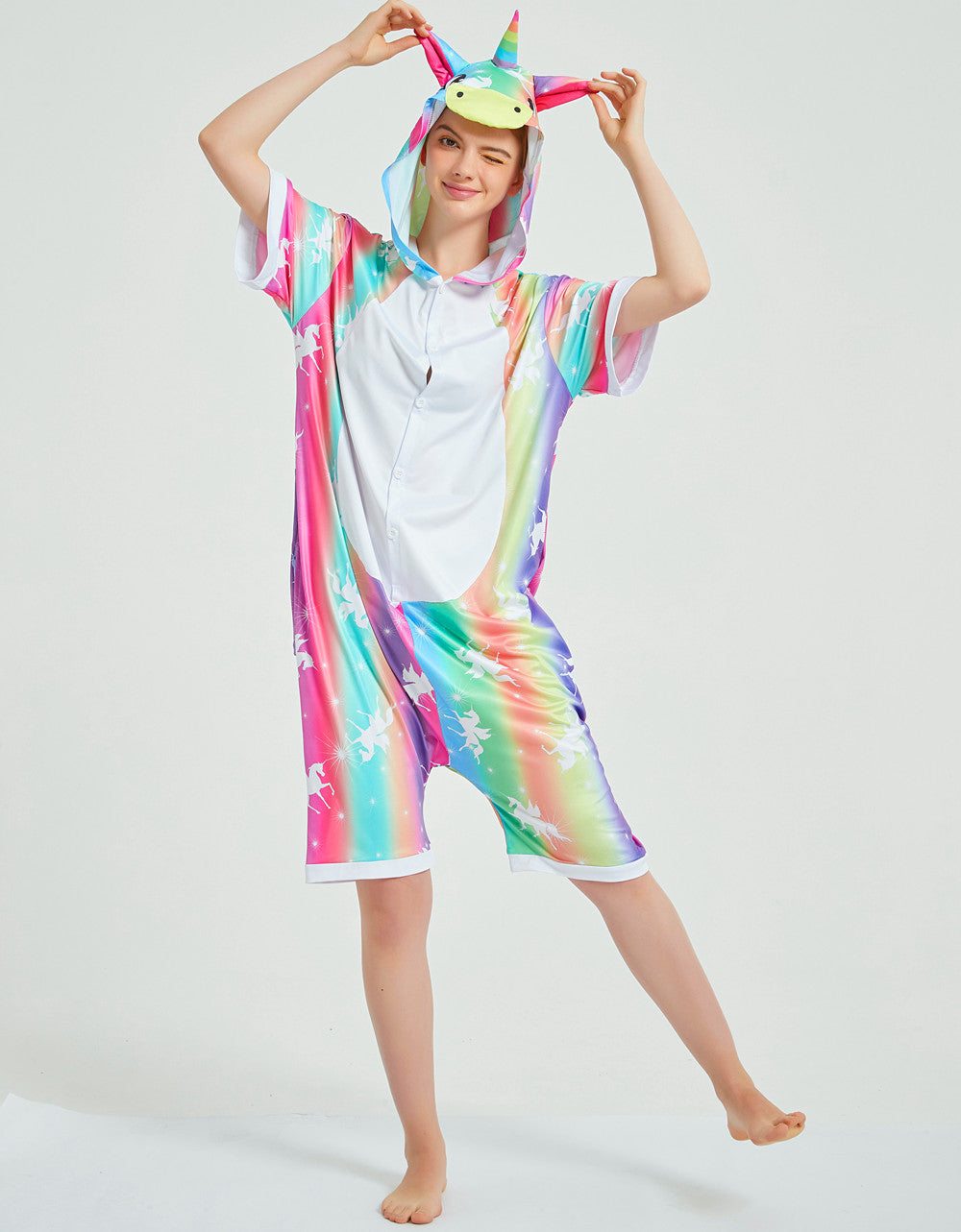 Rubylong Summer Color Strip Pegasus Onesie
