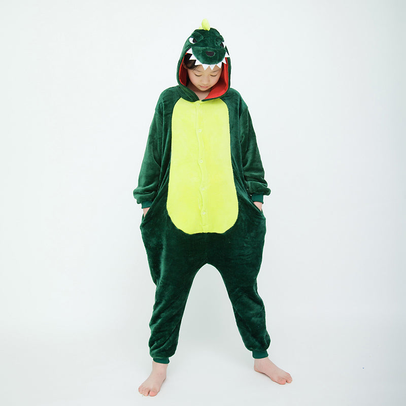 Kids Green Dinosaur Onesie Rubylong Pajamas