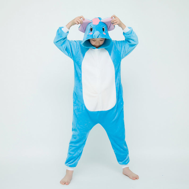 Kids Blue Elephant Onesie