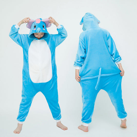 Kids Blue Elephant Onesie