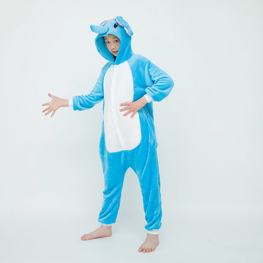 Kids Blue Elephant Onesie