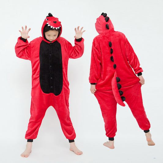 Kids Red Dinosaur Onesie
