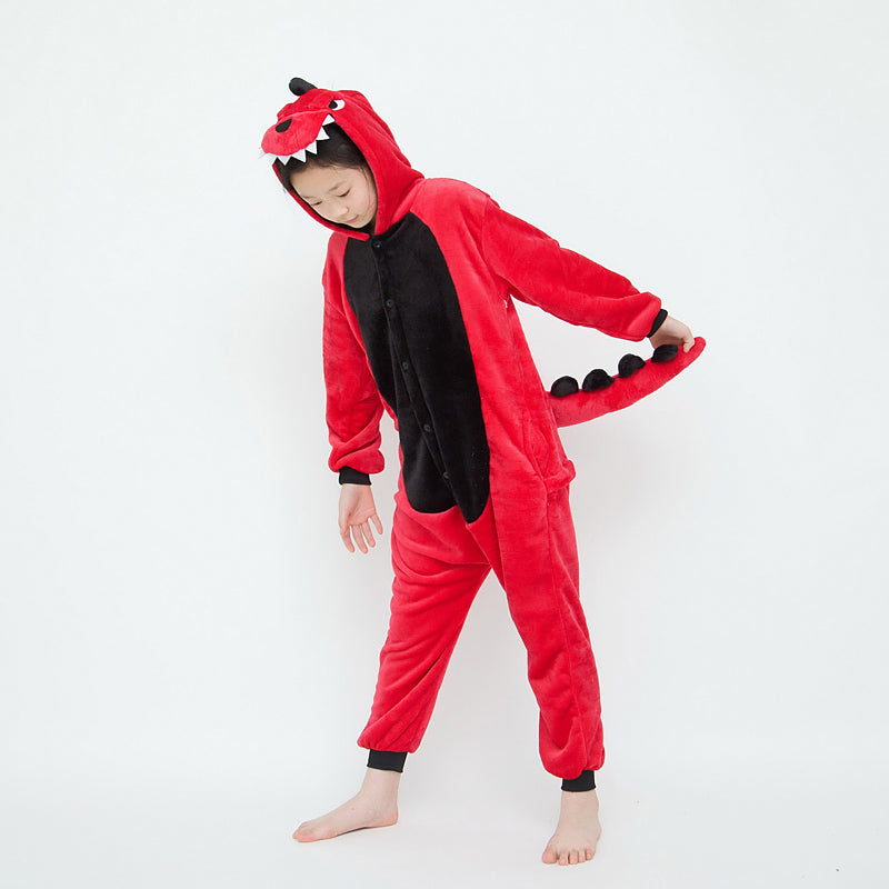 Kids Red Dinosaur Onesie