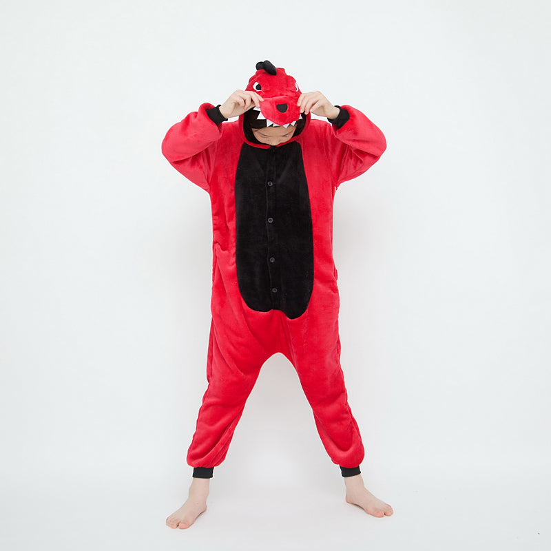 Kids Red Dinosaur Onesie