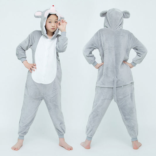 Kids 3D Grey Rat Onesie