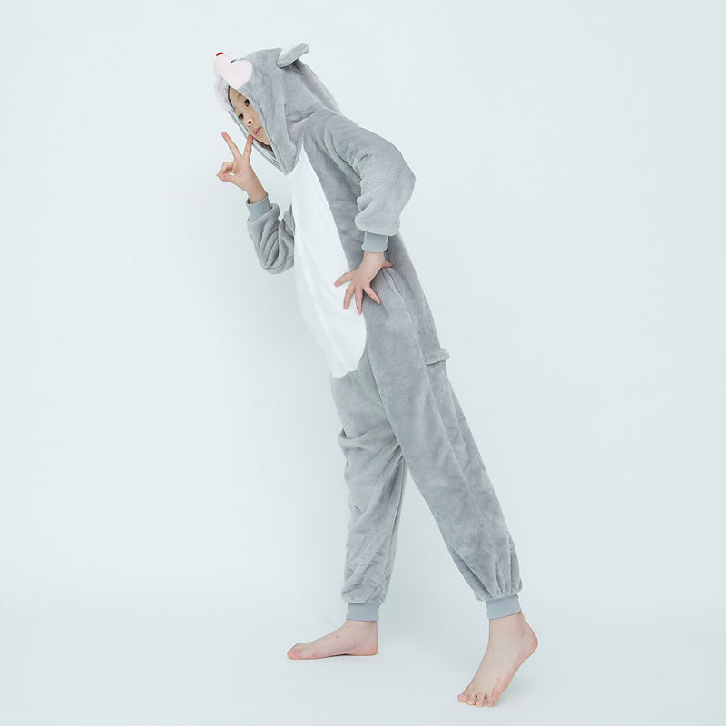 Kids 3D Grey Rat Onesie