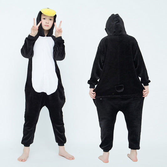 Kids Black Penguin Onesie