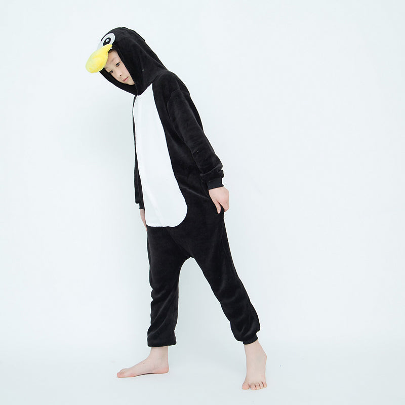 Kids Black Penguin Onesie