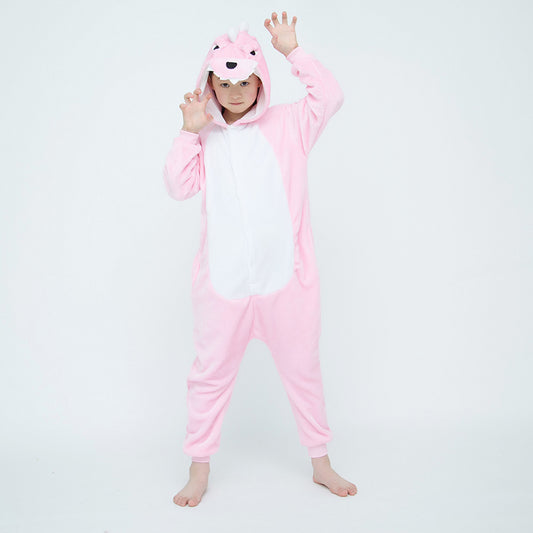 Kids Pink Dinosaur Onesie