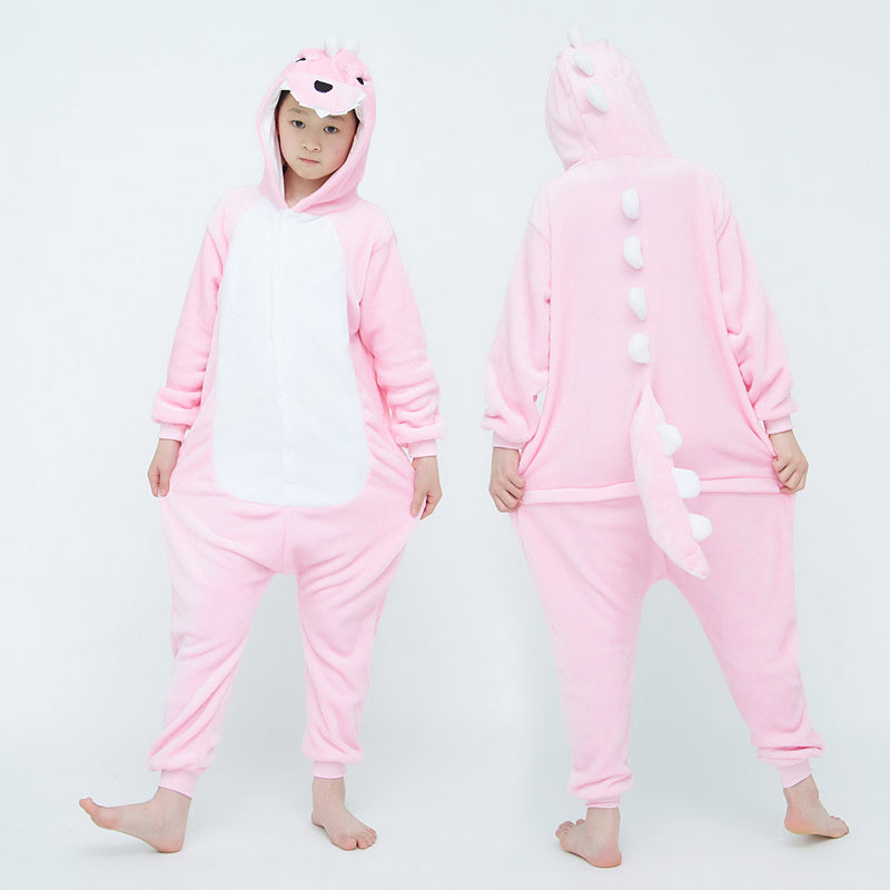 Kids Pink Dinosaur Onesie