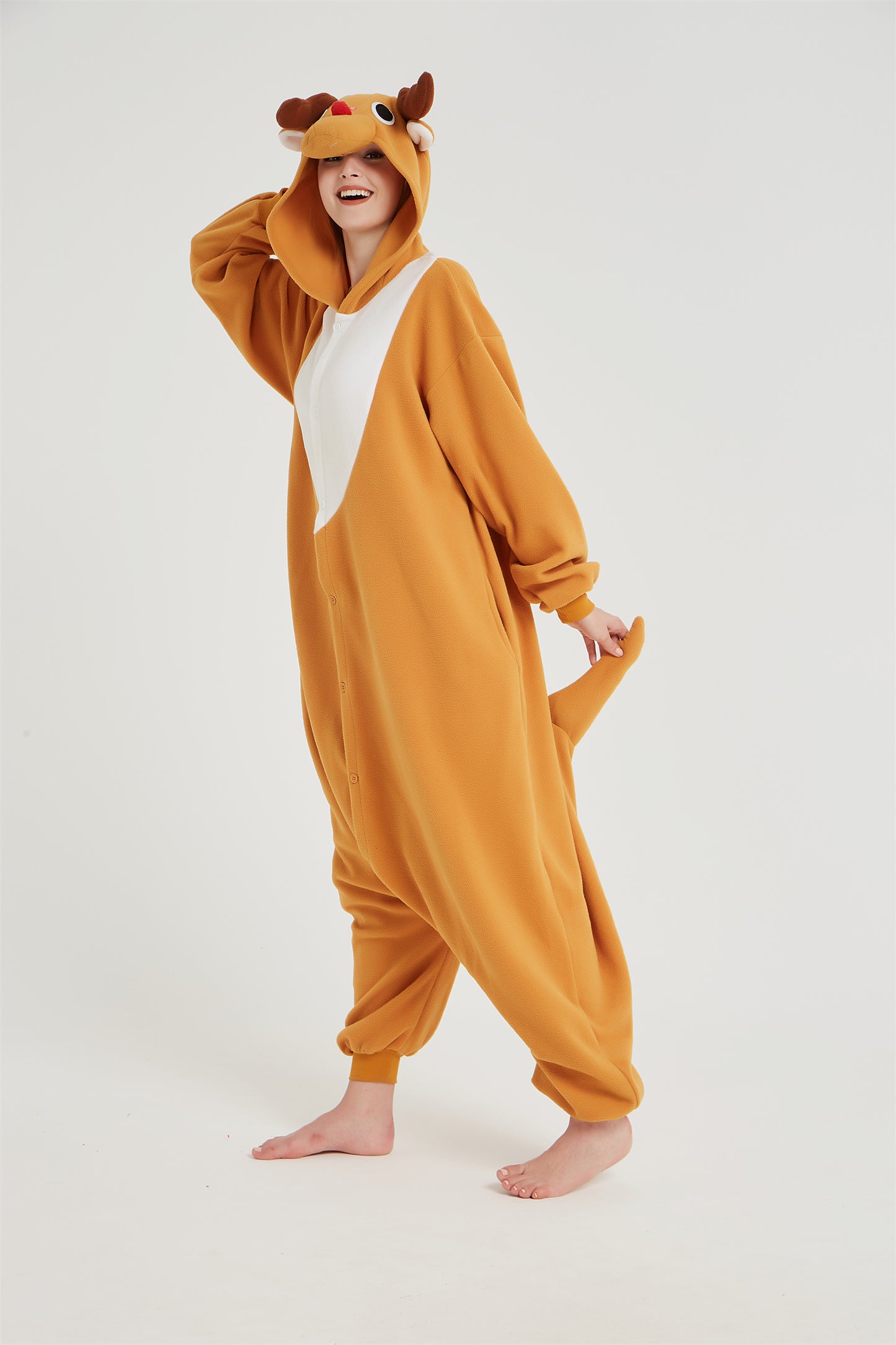 Rubylong Brown Christmas Deer Onesie