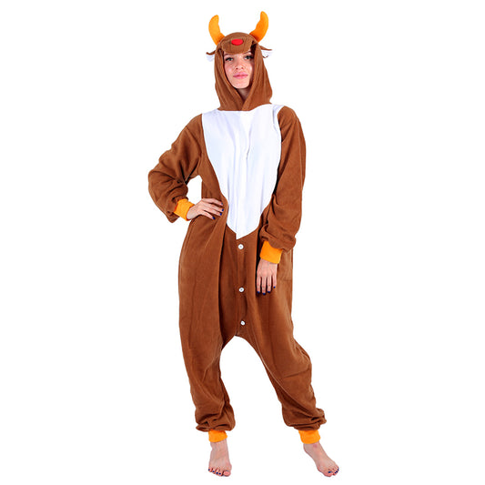 Rubylong Brown Christmas Deer Onesie