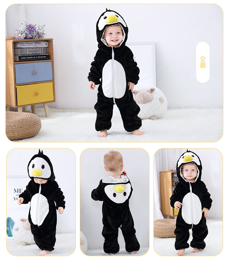 Rubylong Black Penguin Romper