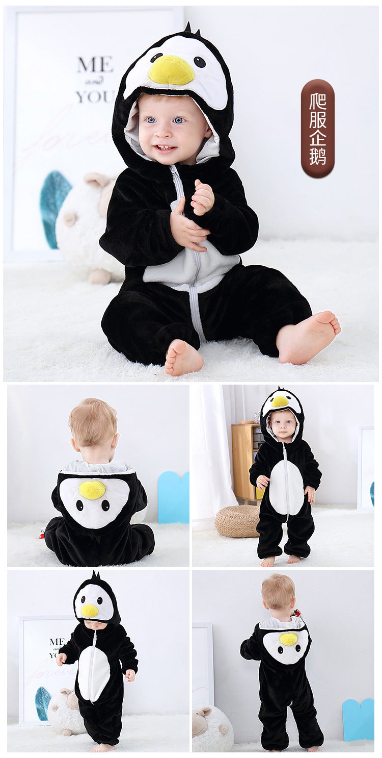 Rubylong Black Penguin Romper
