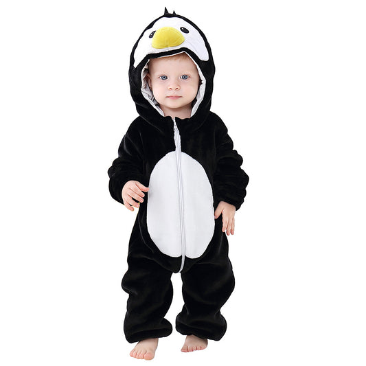 Rubylong Black Penguin Romper