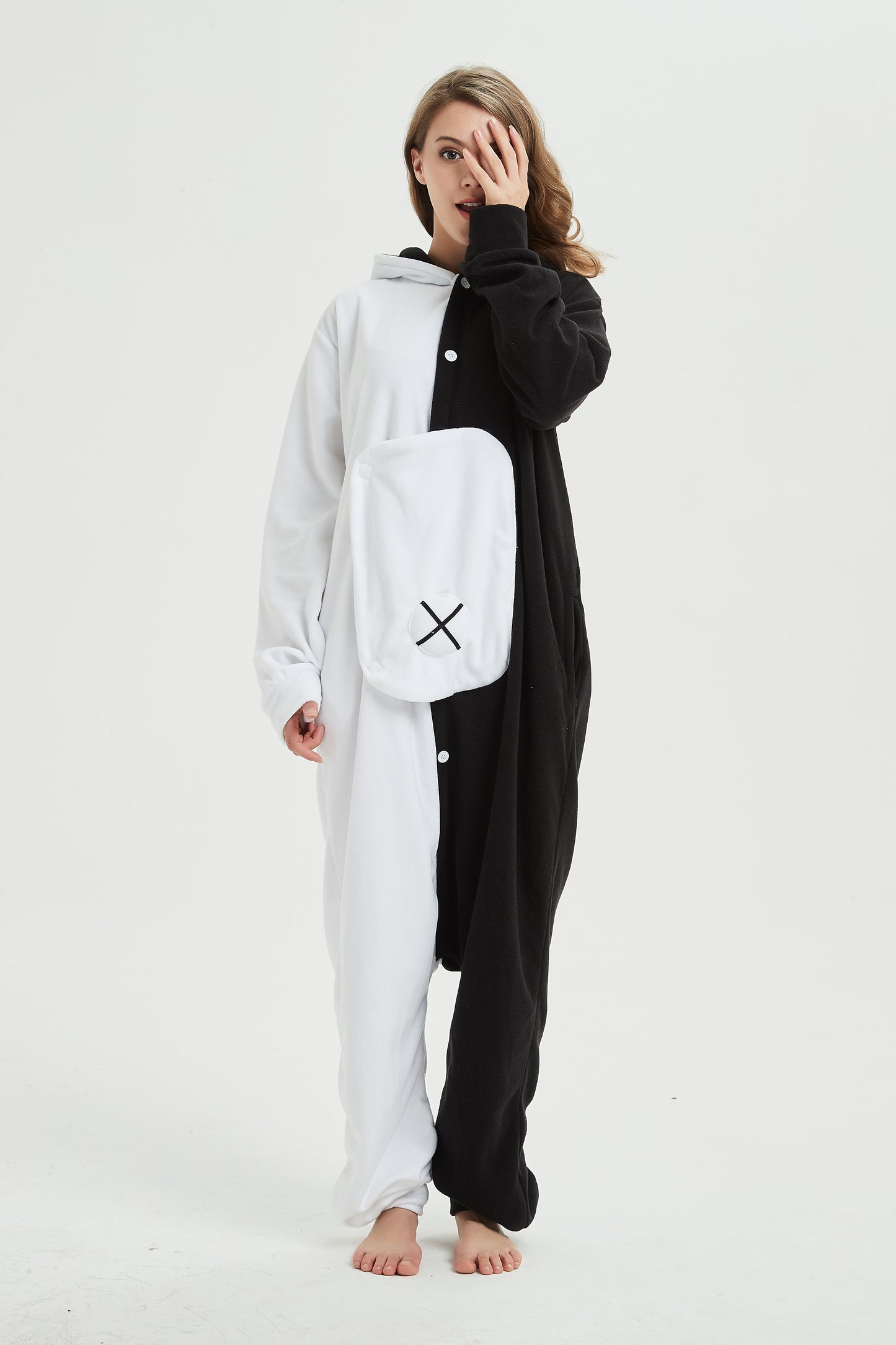Rubylong Black White Bear Onesie