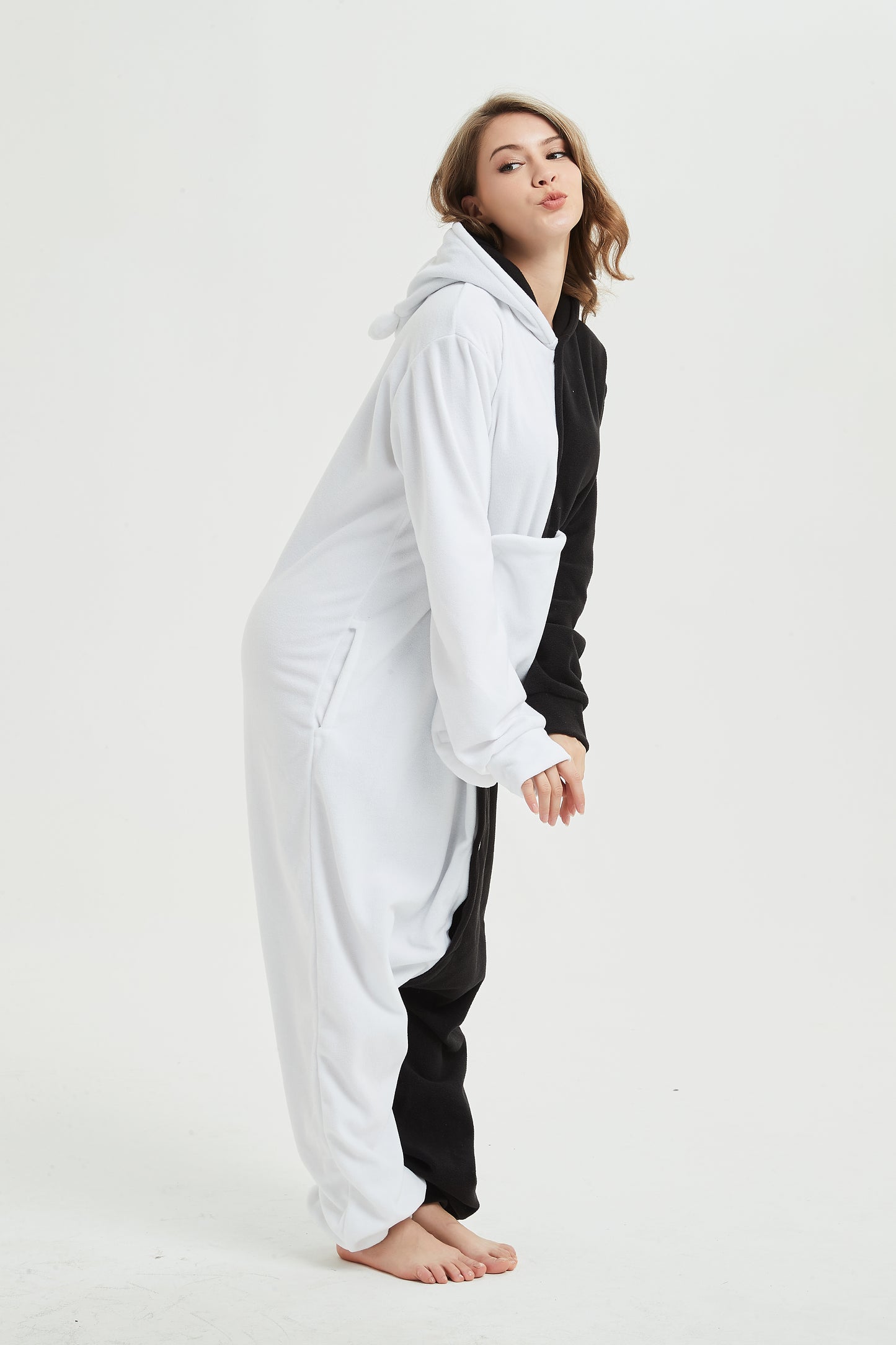 Rubylong Black White Bear Onesie