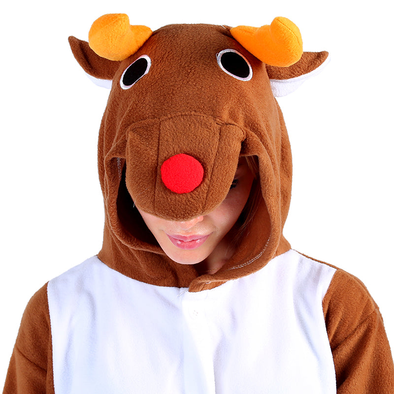Rubylong Brown Christmas Deer Onesie